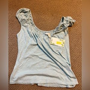 Mint blue off the shoulder top